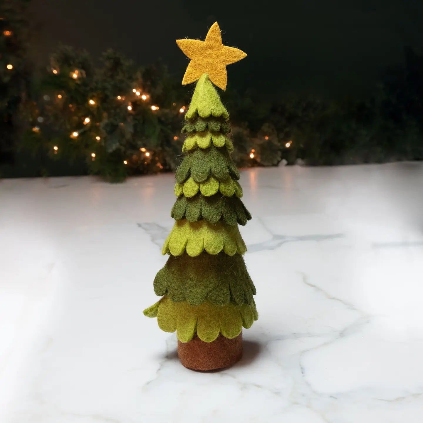 Green Holiday Felt Tree -Tabletop Decor or Tree Topper