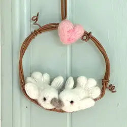 Mini Wreath with Felted Spring Characters!