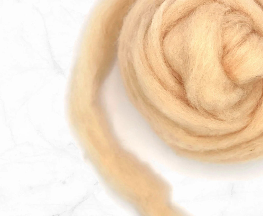 Marzipan Carded Corriedale Felting Wool