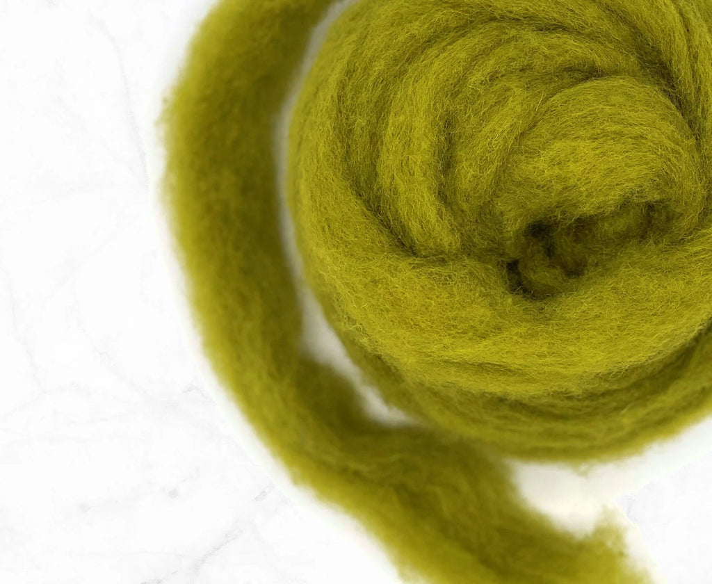 Moss Green Corriedale Felting Wool
