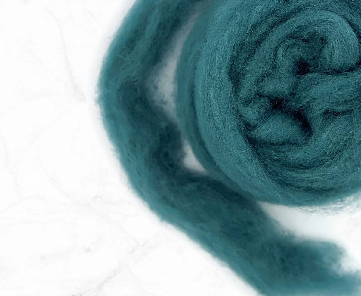 Mystic Blue Carded Corriedale Felting Wool