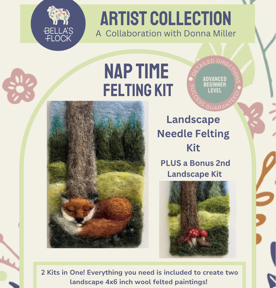 Nap Time - Cute Fox Landscape Needle Felting Kit