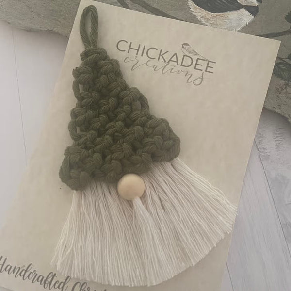 Gnome macrame Christmas tree ornament