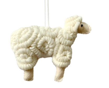 Handmade 100% Wool Sheep Ornament