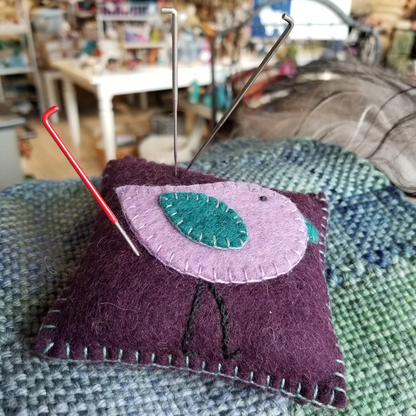 Folk Bird Wool Felt Pincushion Kit