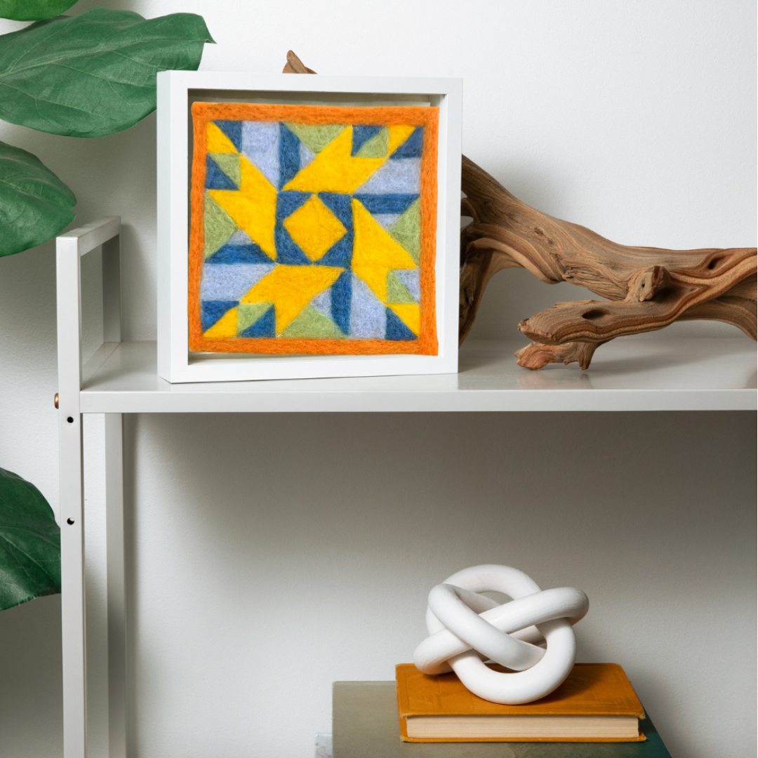 Prairie Star Barn Quilt - Felted Quilt Square