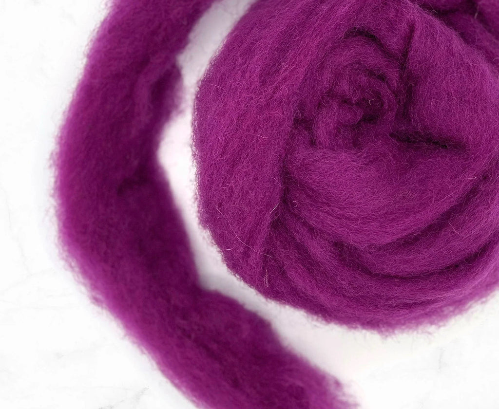 Purple Pansy Carded Corriedale Felting Wool
