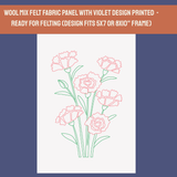 Red Carnation Needle Felting Panel