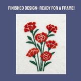 Red Carnation Needle Felting Panel