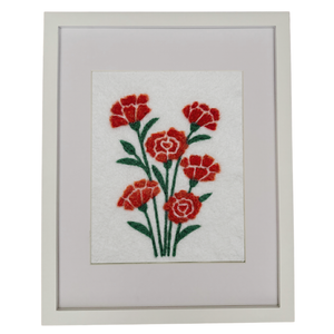 Red Carnation - Felted Art