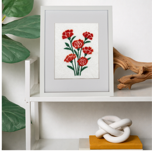 Red Carnation - Felted Art