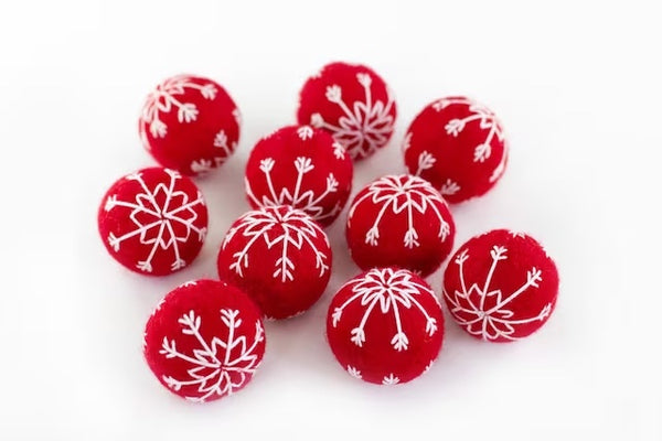 Stitched Snowflake Balls