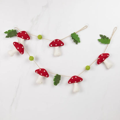 Felt Mushroom Garland