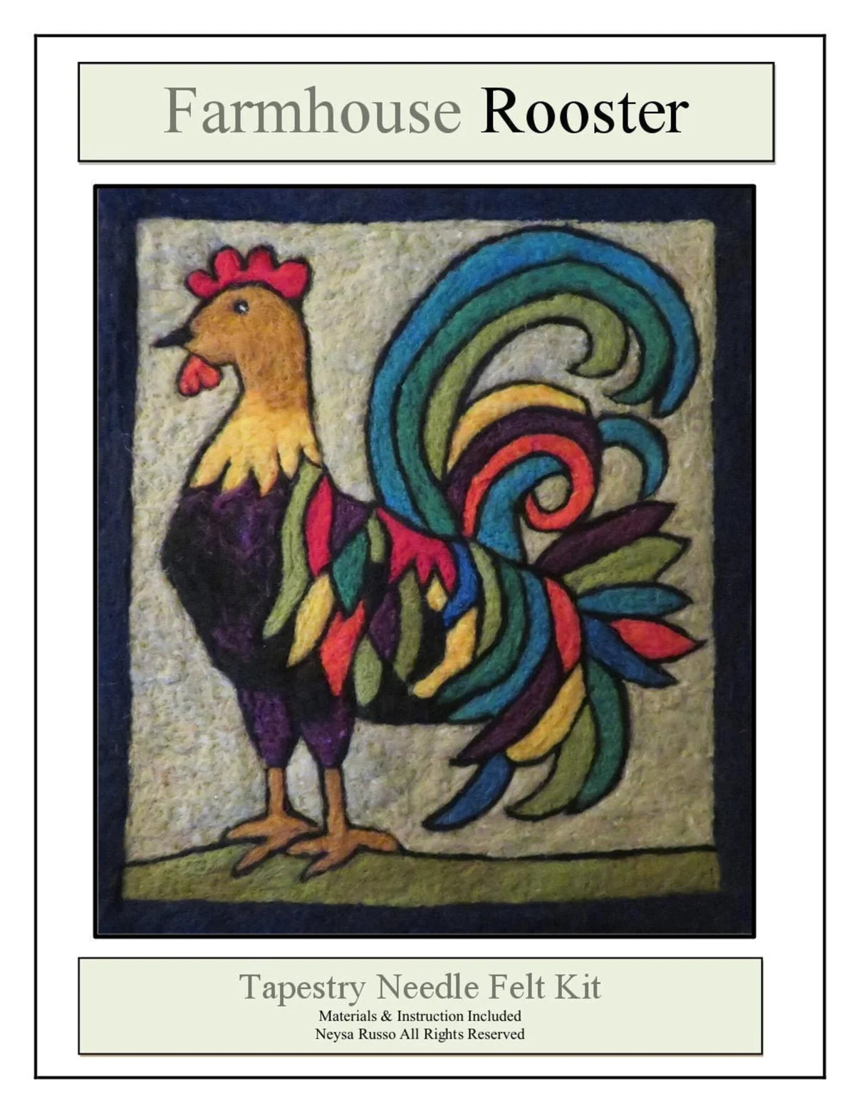 Rooster Folk Art Tapestry Needle Felting Kit