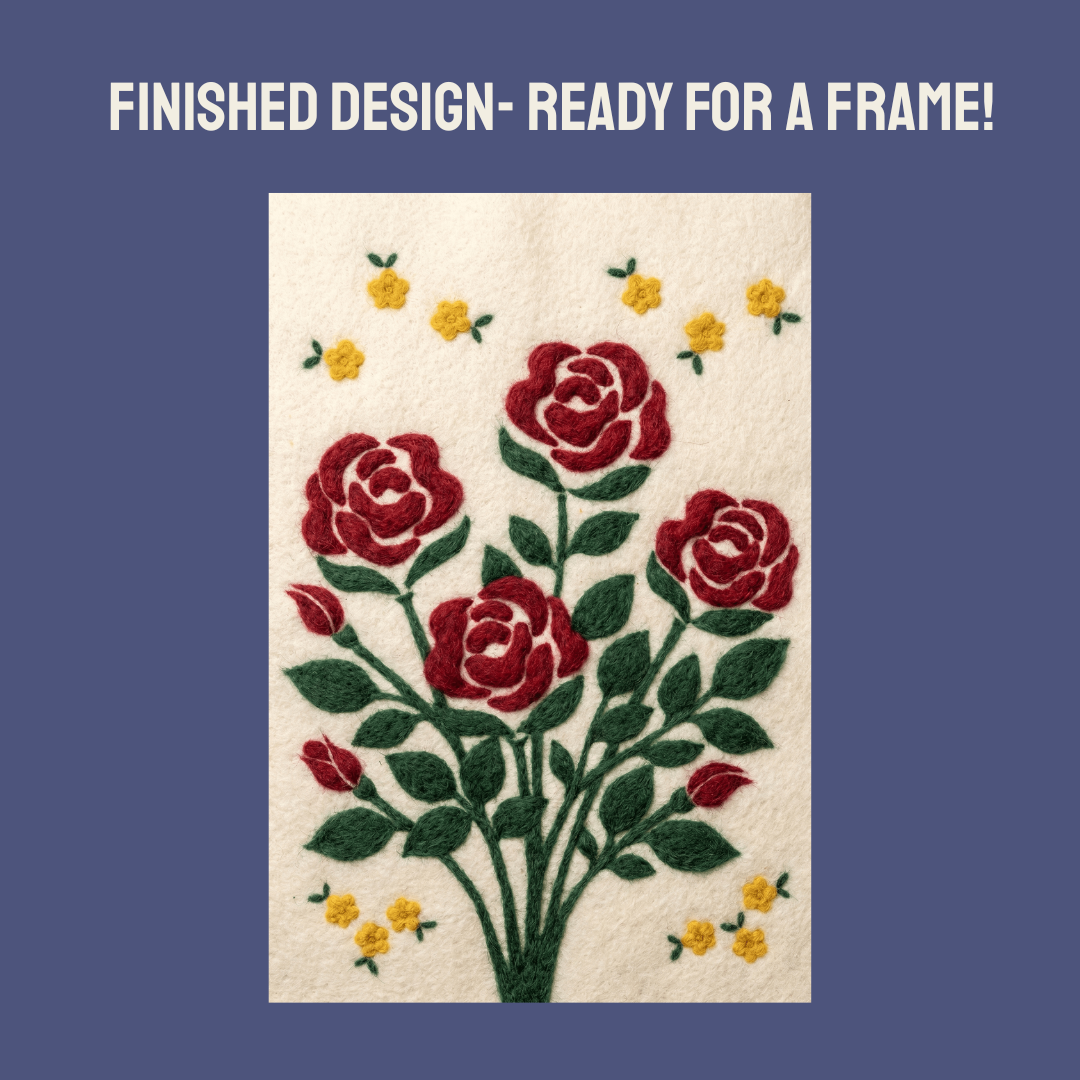 Rose Needle Felting Panel
