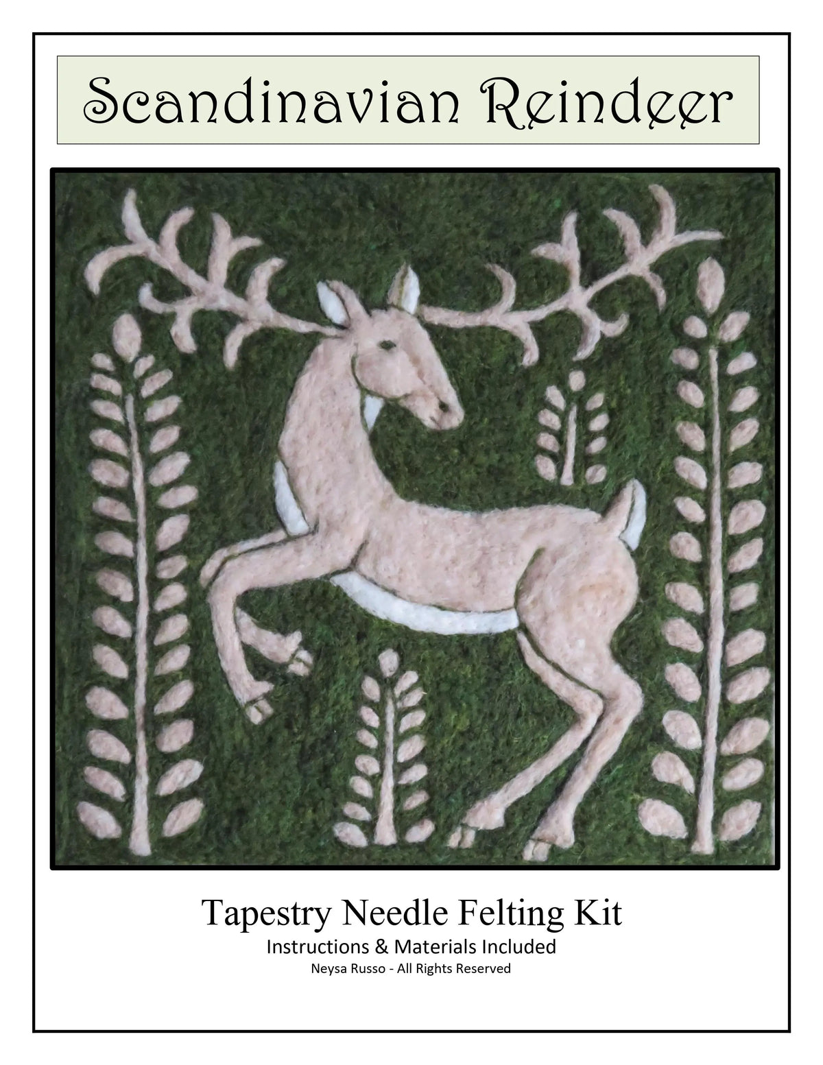 Scandinavian Deer Folk Art Tapestry Needle Felting Kit