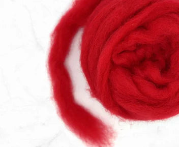 Scarlet Red Carded Corriedale Felting Wool (Copy)