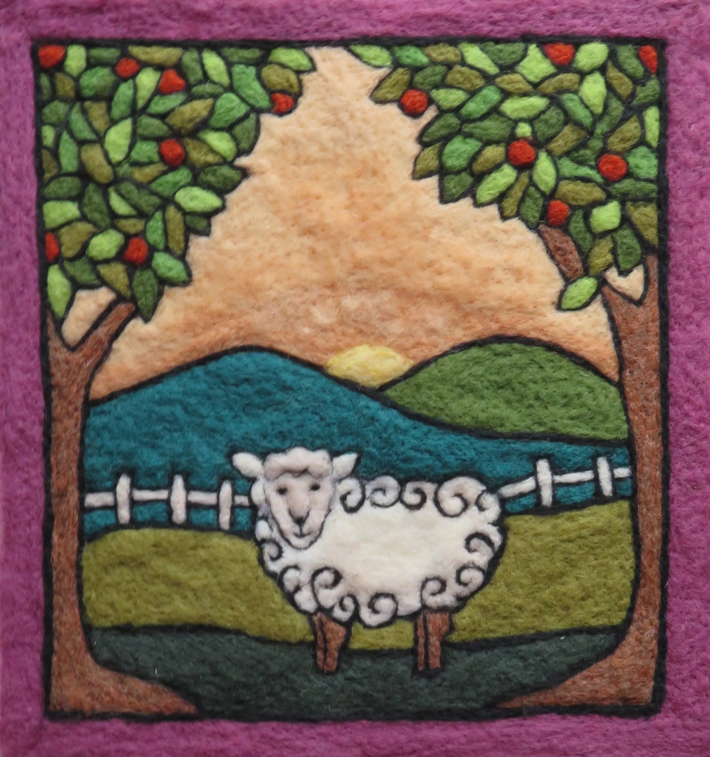 Sheep in a Meadow Folk Art Tapestry Needle Felting Kit