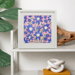Rocky Mountain Columbine- Felted Art Tile
