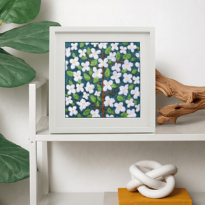 Dogwood- Felted Art Tile