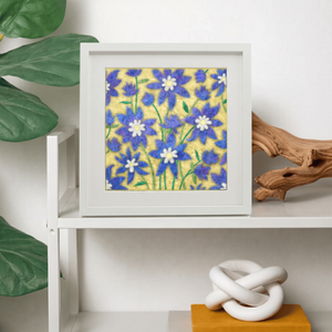Rocky Mountain Columbine- Felted Art Tile