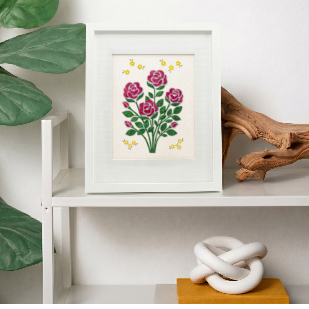 American Beauty Rose - Felted Art