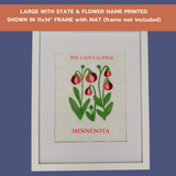 Minnesota Lady's Slipper - Felted Framed Art