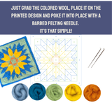 Sunburst Star Barn Quilt - Felted Quilt Square