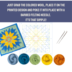 Sunburst Star Barn Quilt - Felted Quilt Square