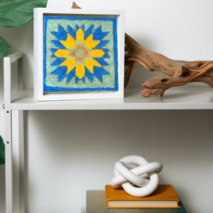 Sunburst Star Barn Quilt - Felted Quilt Square