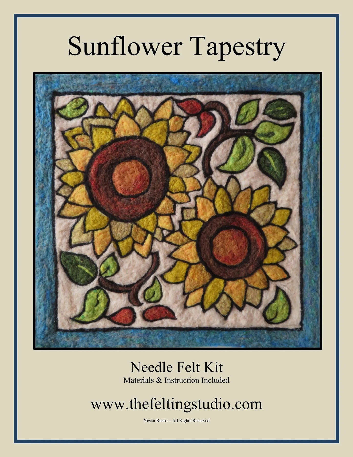 Sunflower Folk Art Tapestry Needle Felting Kit