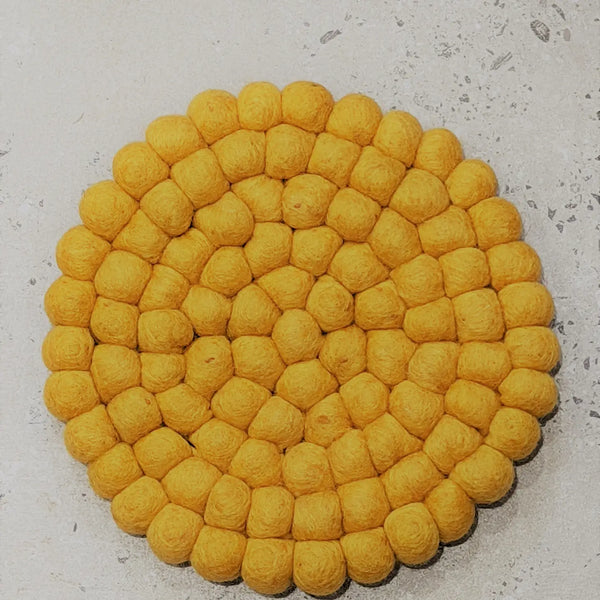 Felted Wool Trivet - Sunflower Yellow
