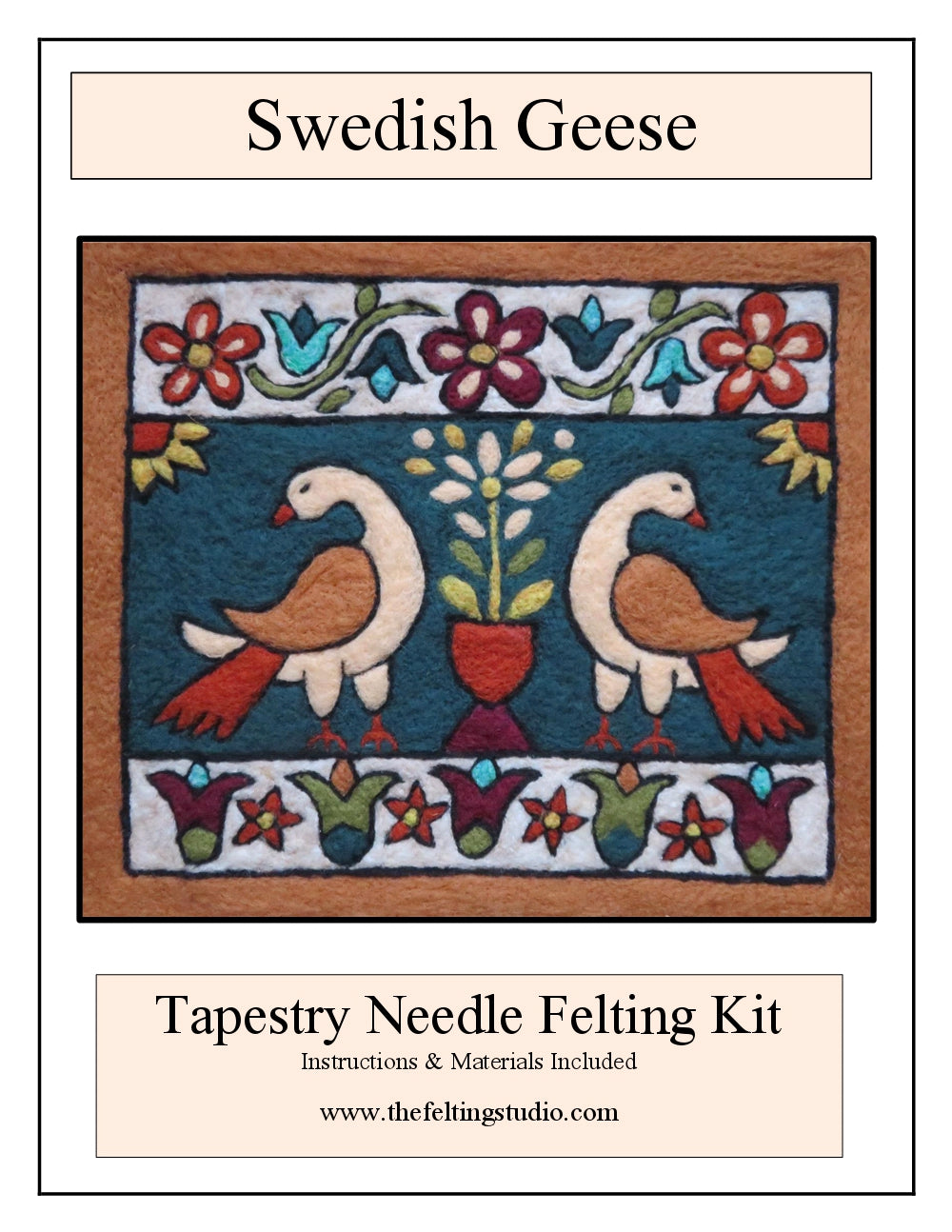 Swedish Geese Folk Art Tapestry Needle Felting Kit