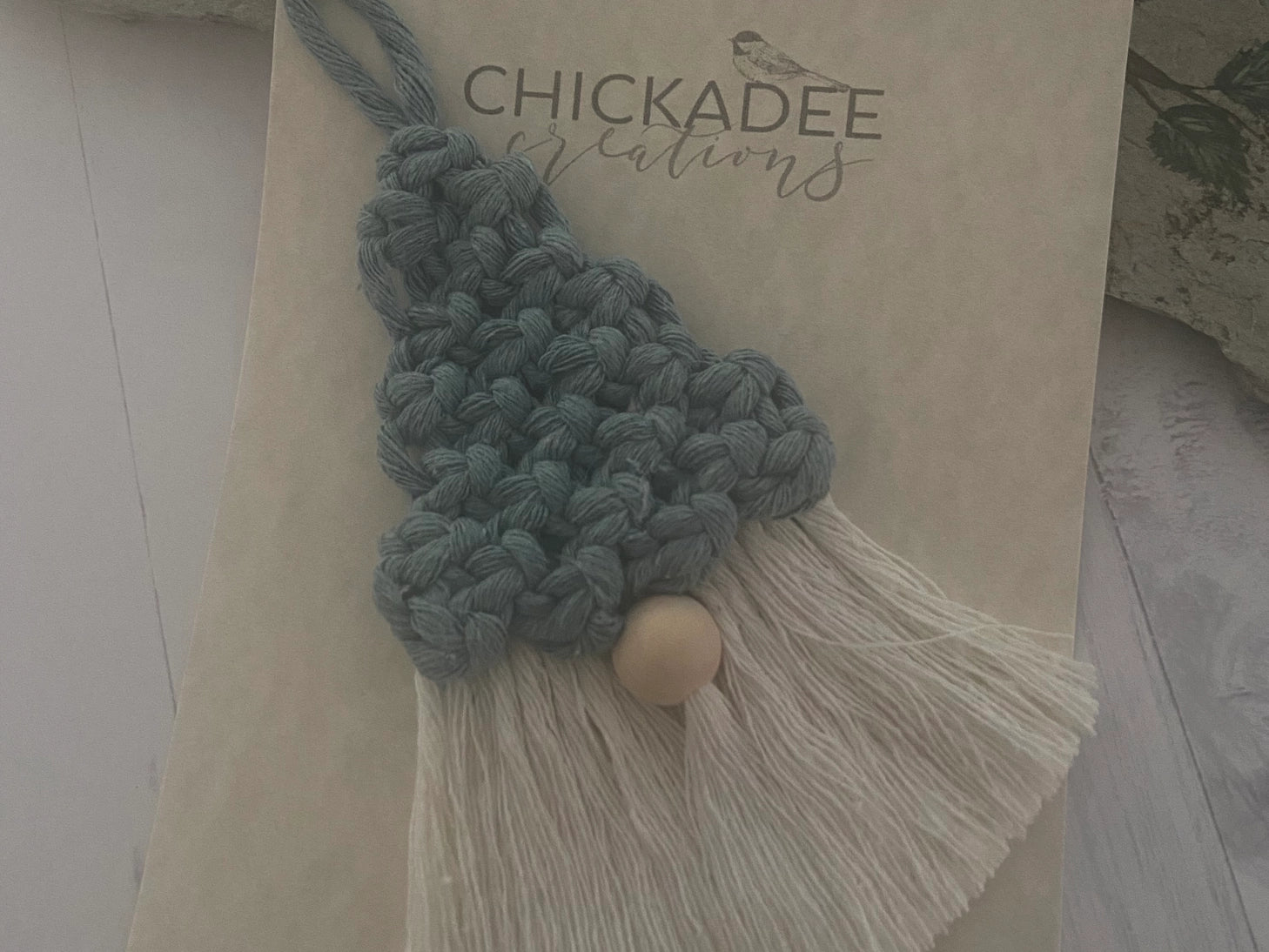 Gnome macrame Christmas tree ornament