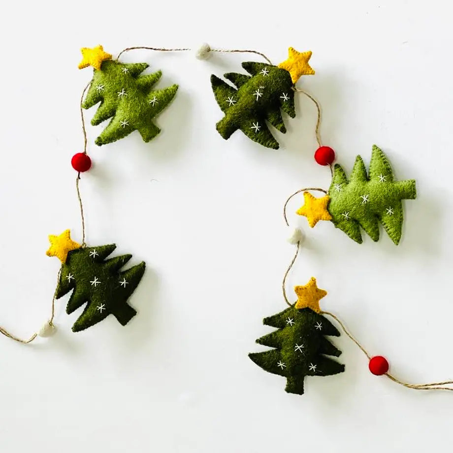 Garland - Felted Christmas Trees and Baubles
