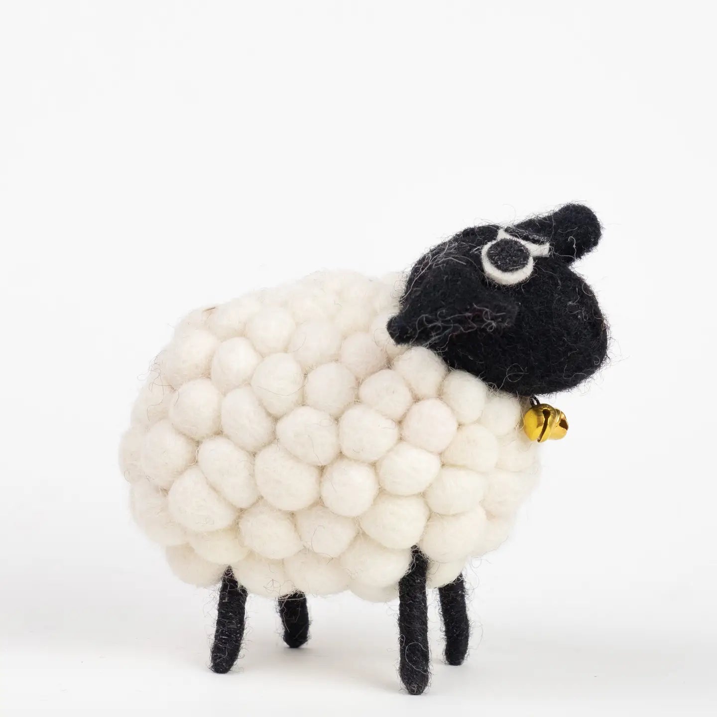 Cute Felt Sheep Figures - White, Black  & Rainbow Colors