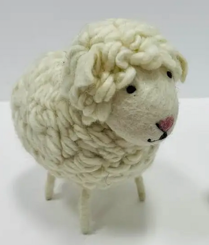 Cute Felt Sheep Figures - White, Black  & Rainbow Colors