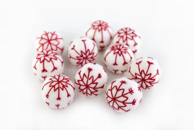 Stitched Snowflake Balls