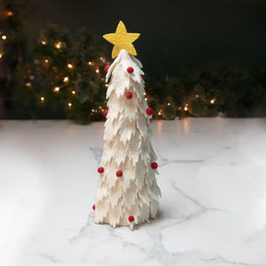 White Christmas Tree Topper or Tabletop Decor
