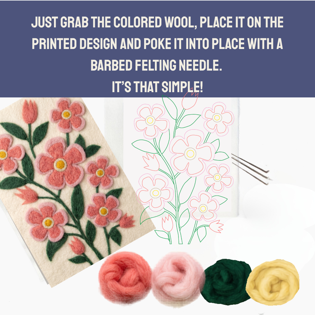 Wild Rose- Felted Art