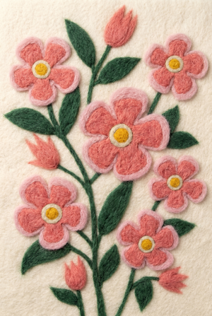Wild Rose- Felted Art