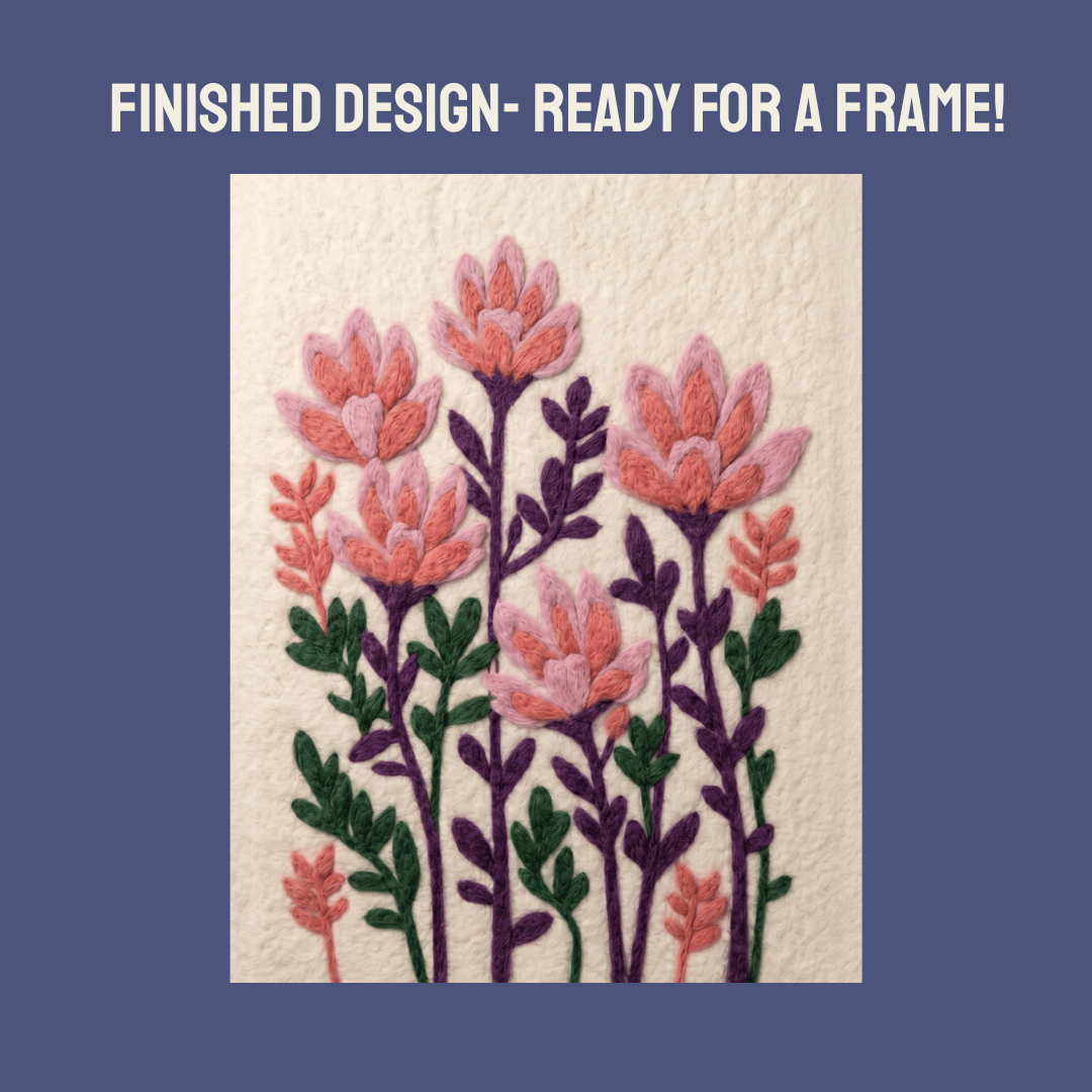 Flocking Panel Rhododendron Design- Needle Felting Panel – Bella's Flock