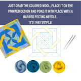 Windmill Star Barn Quilt - Felted Art Tile -Beginner Kit