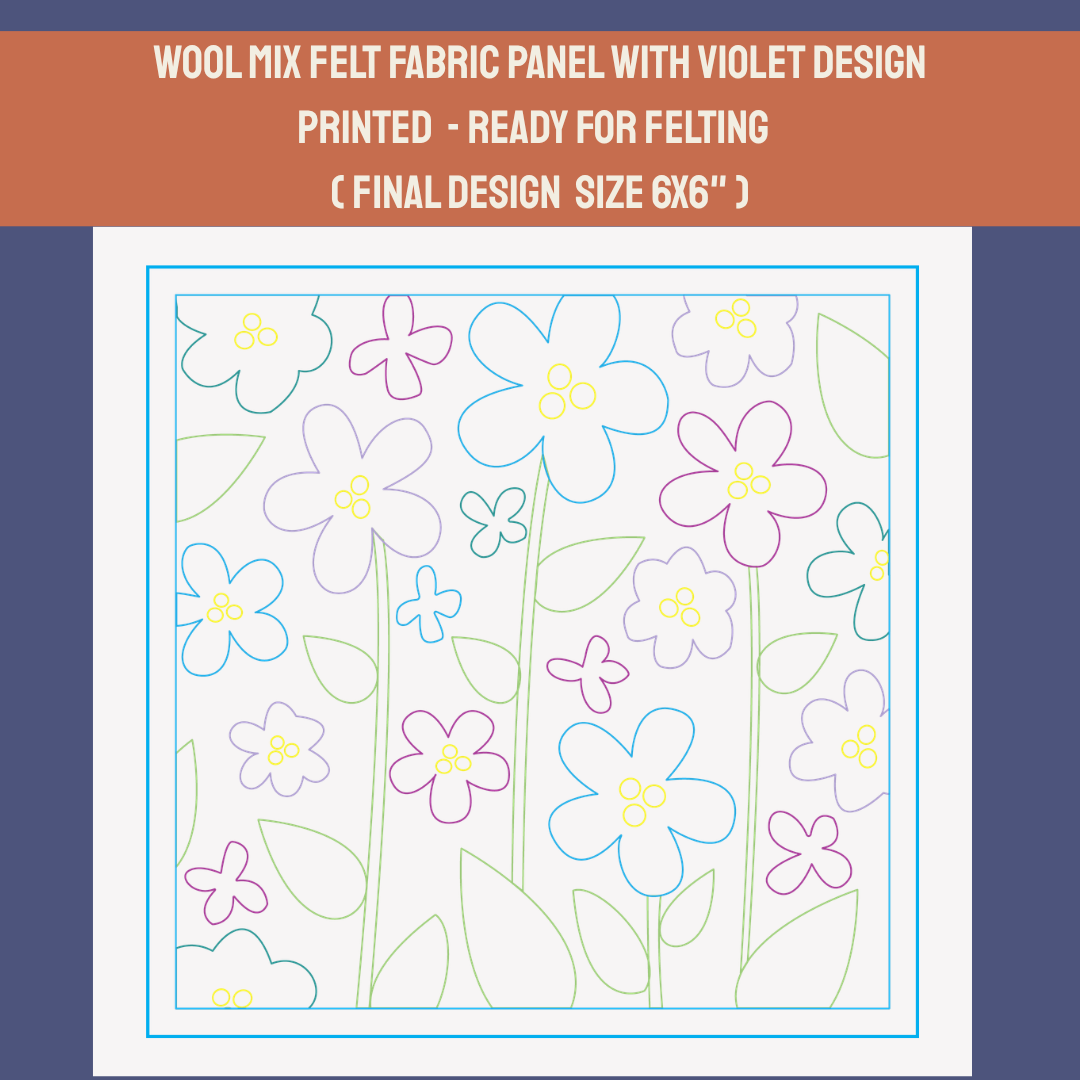 Wood Violet- Felted Art Tile