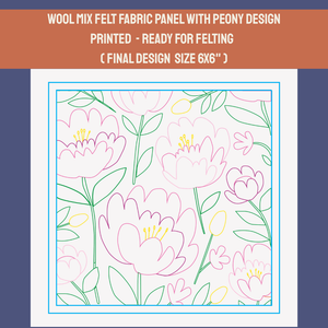 Peony- Felted Art Tile