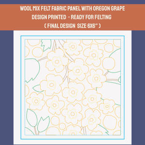 Oregon Grape- Felted Art Tile
