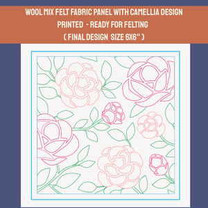 Camellia- Felted Art Tile