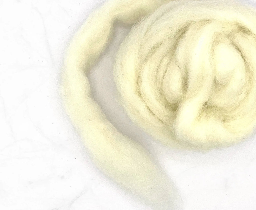 White Carded Corriedale Felting Wool
