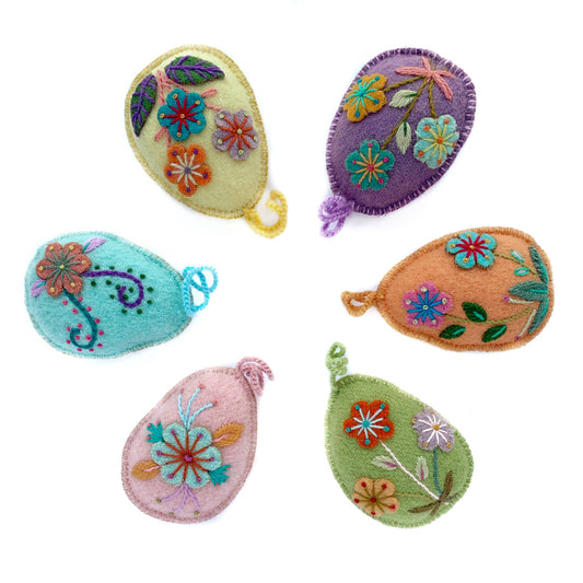 Embroidered Easter Egg Ornament