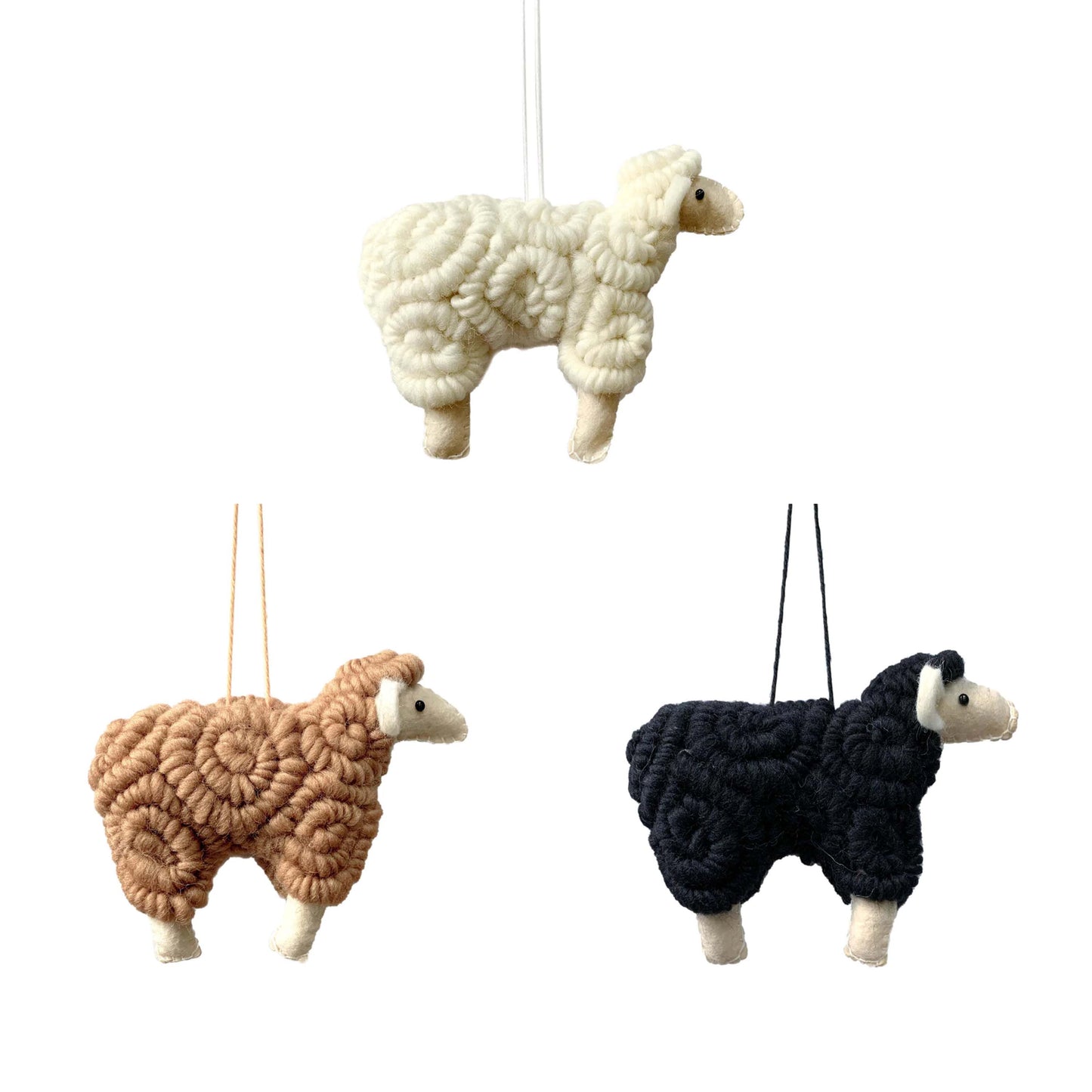 Handmade 100% Wool Sheep Ornament